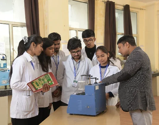B.Pharm admission 2026 – faculty demonstrating lab equipment to students